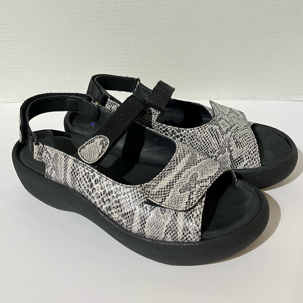 Wolky | Jewel Orthopedic Leather Snakeskin Snake Platform Mary Janes 9 9.5 41
